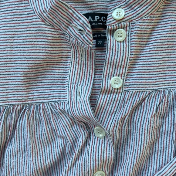 APC stripe cotton button blouse - Picture 4 of 5